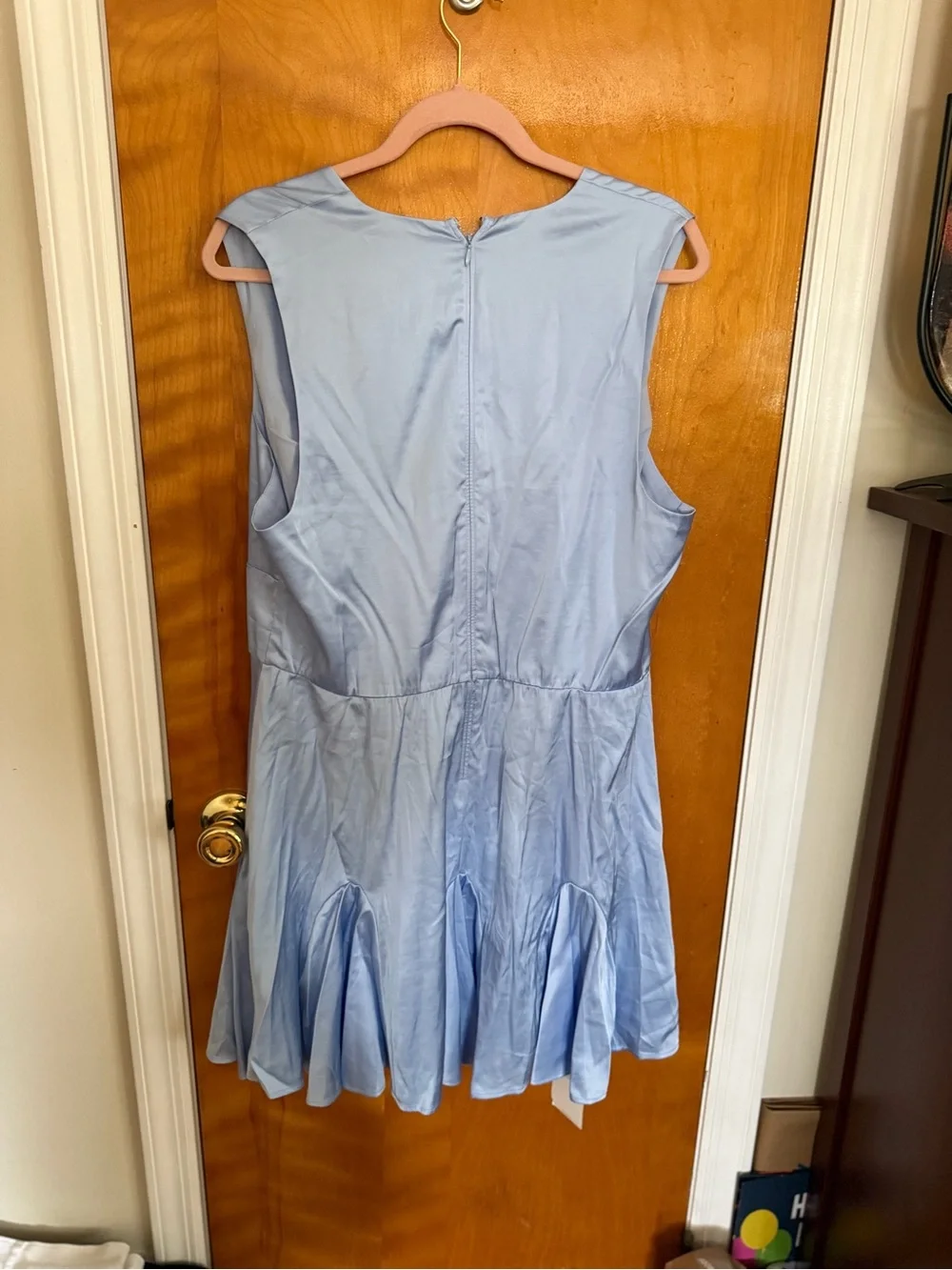 Abercrombie & Fitch Light Blue Sleeveless V-Neck A-Line Dress - Picture 4 of 5